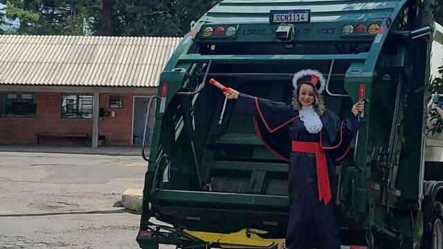 Recolectora de basura graduada como abogada