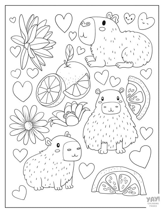 Dibujos de capibara para colorear e imprimir