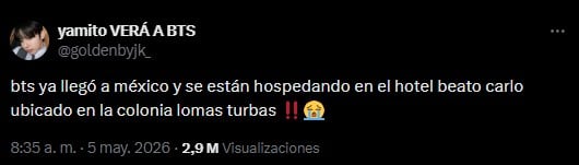 ARMY de Japón confundió un albur con la dirección del hotel de BTS en México