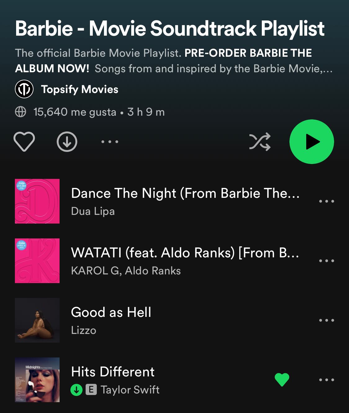Taylor Swift aparece en el soundtrack oficial de la película de Barbie