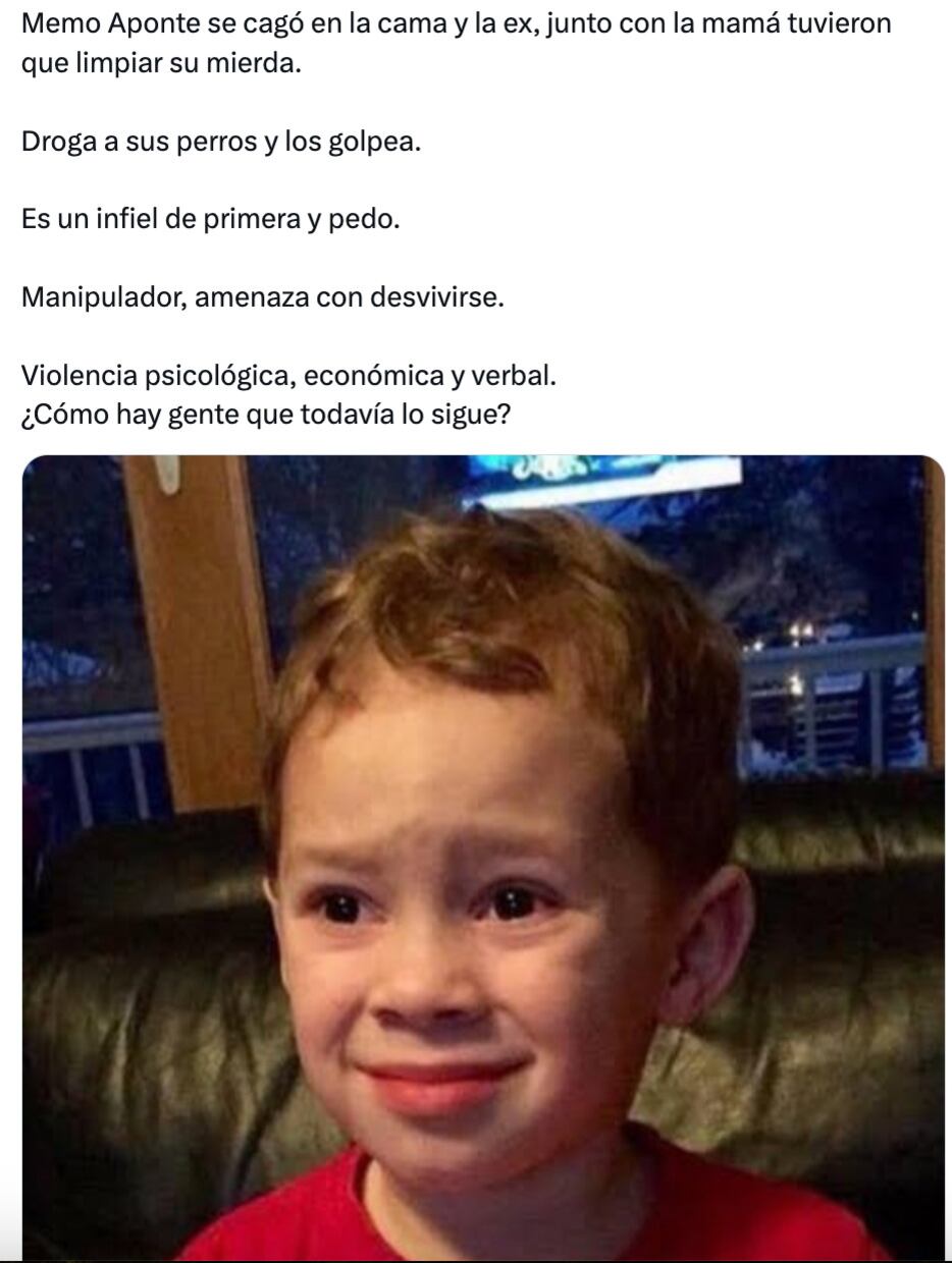 Memes funan a Memo Aponte tras lo revelado por sus ex novias con Un Tal Fredo