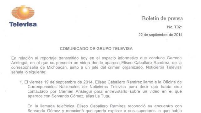 Televisa aseguró que se desvinculó de la agencia Digital Diprosa, SA de CV, a través de Eliseo Caballero Ramírez. Foto/Especial