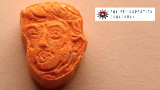 Pastillas éxtasis con cara de Trump.
