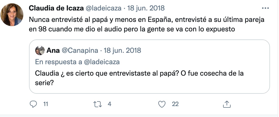 Respuesta de Claudia de Icaza