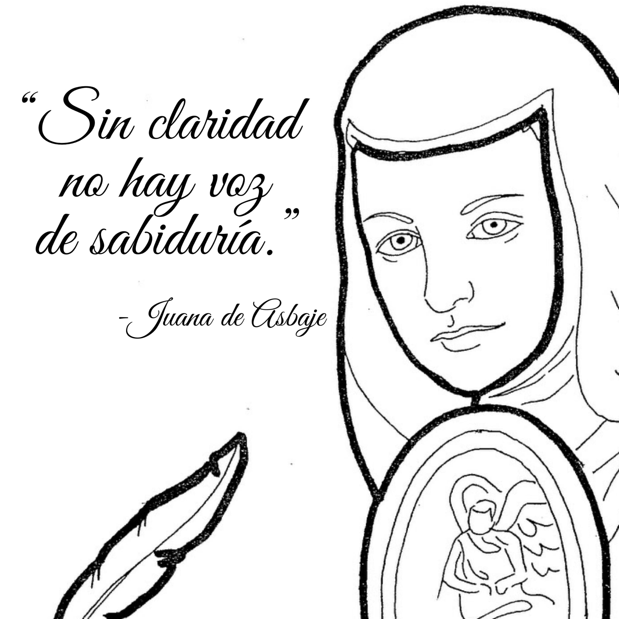 Dibujo Sor Juana Inés de la Cruz