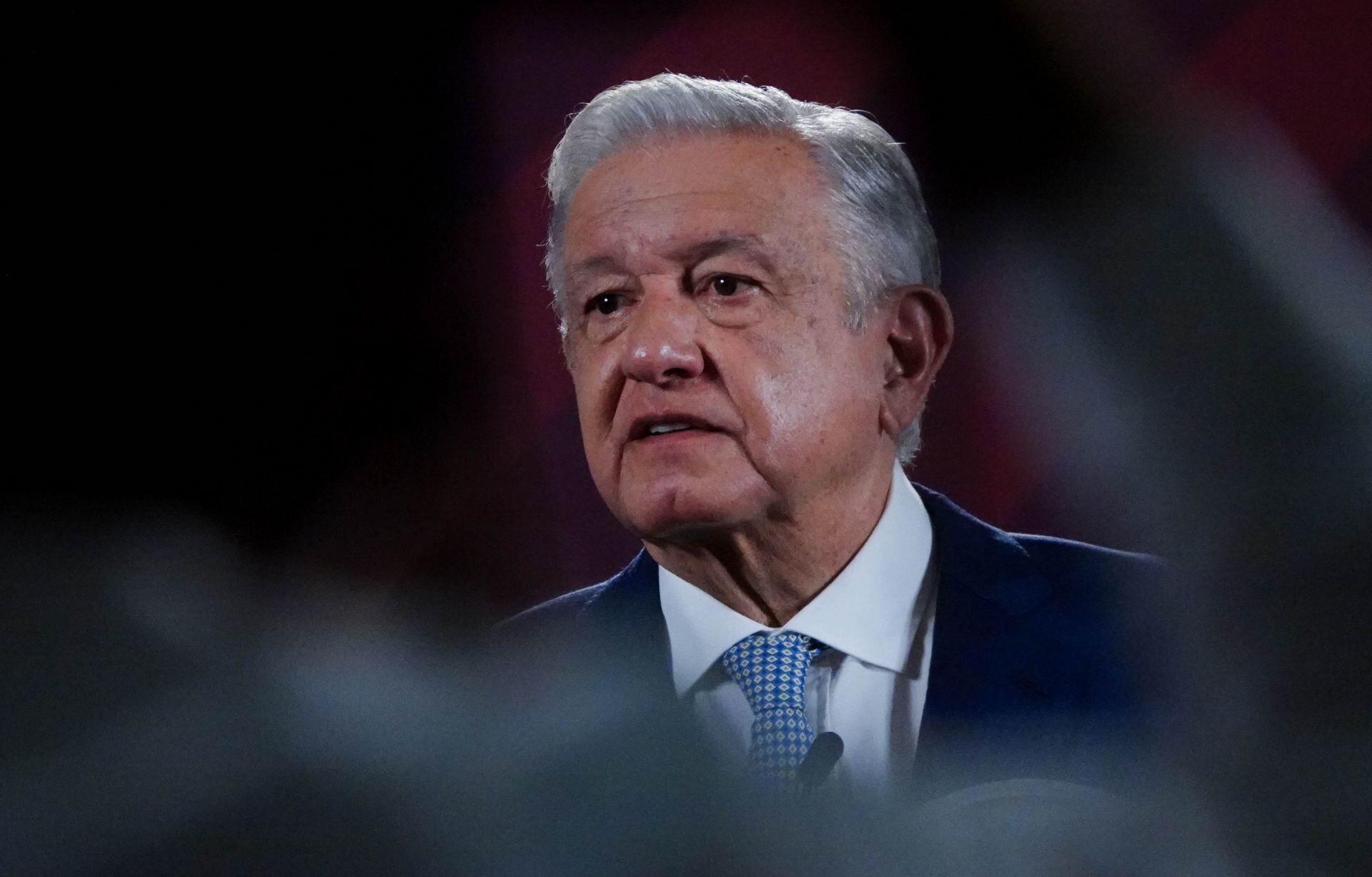 Andrés Manuel López Obrador durante la conferencia matutina desde Palacio Nacional dónde se presentó el caso de corrupción en Segalmex