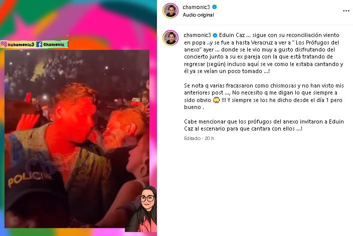 Chamonic reveló antes que Eduin Caz se andaba besuqueando a Daisy Anahy.