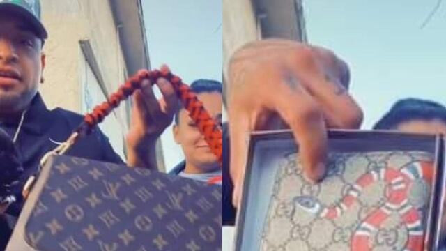 Bolsa LV y cartera Gucci