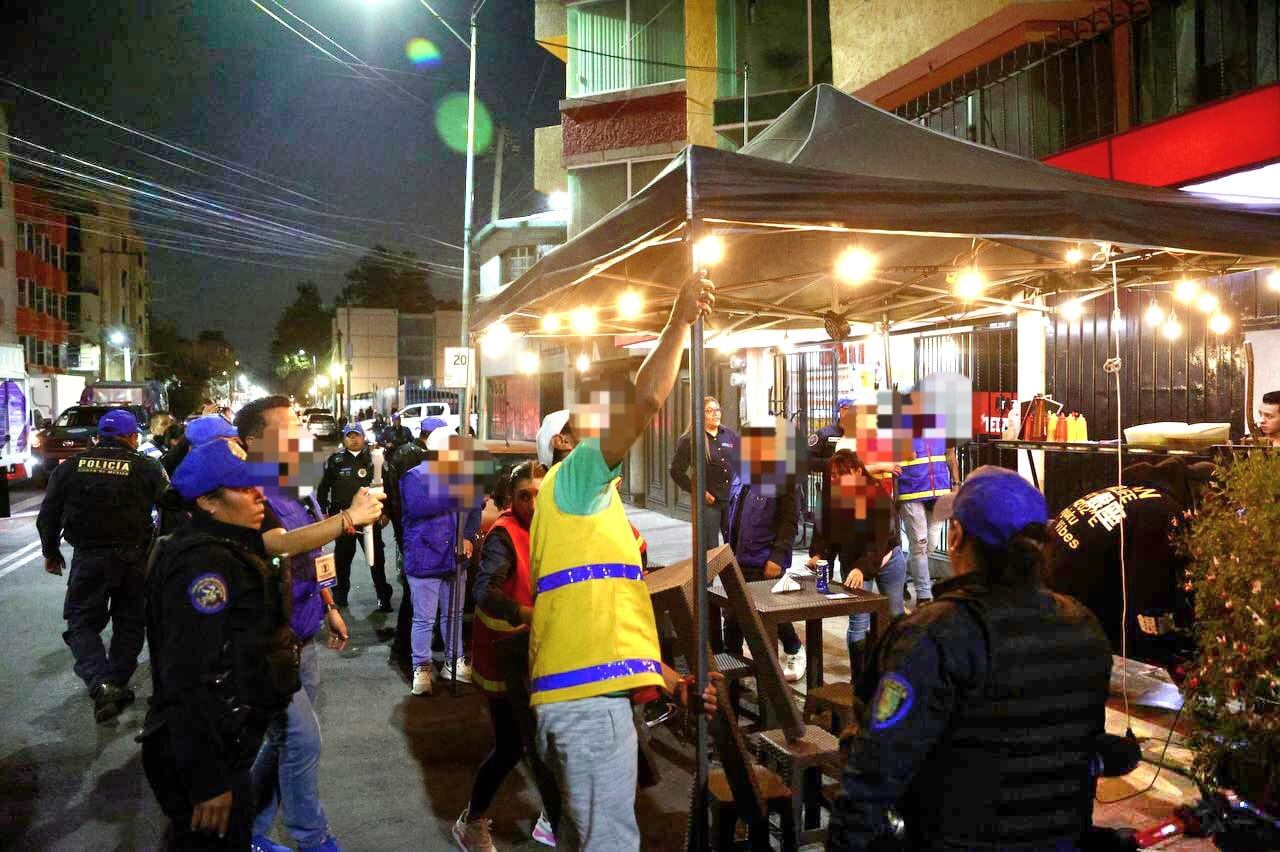 Operativo contra de chelerías ilegales en Los Culhuacanes, Coyoacán