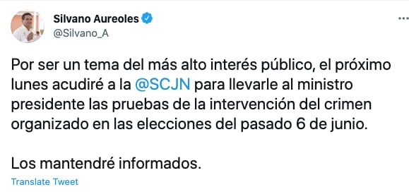 Tuit de Silvano Aureoles