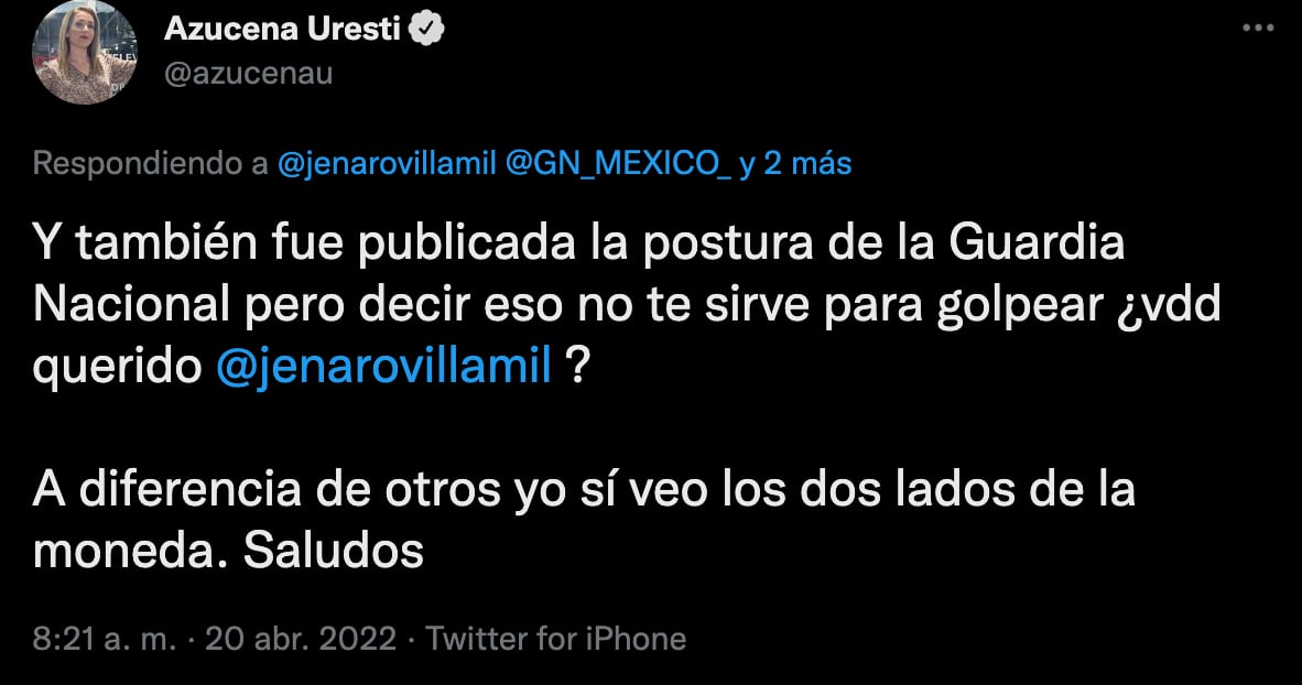 Azucena Uresti Tweet
