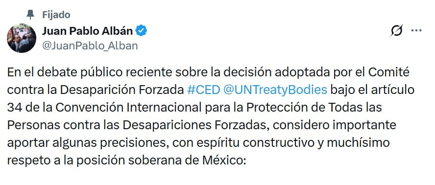 Comité de la ONU respalda informe sobre desaparecidos en México