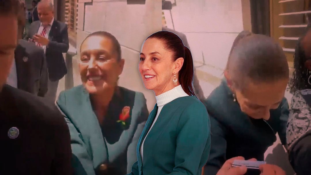 Vestida de verde, Claudia Sheinbaum sale del hotel con destino a la final del Mundial 2026