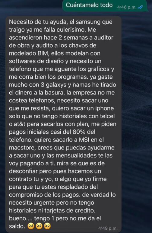 Mensaje del "chico guapo"