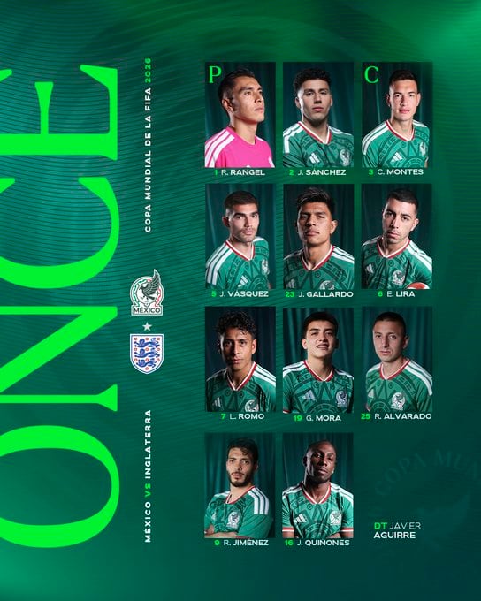 Javier Aguirre elige a los 11 que buscarán eliminar a Inglaterra.