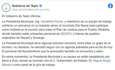 Accidente Geraldine Ponce