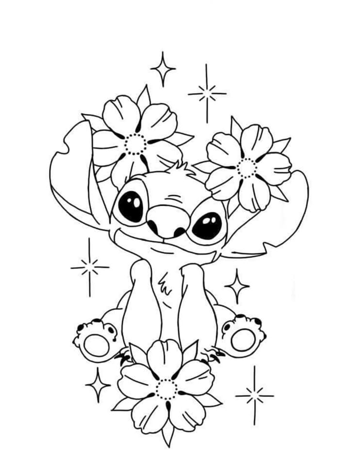 Dibujos de Stitch del Día de las Madres para colorear y regalar