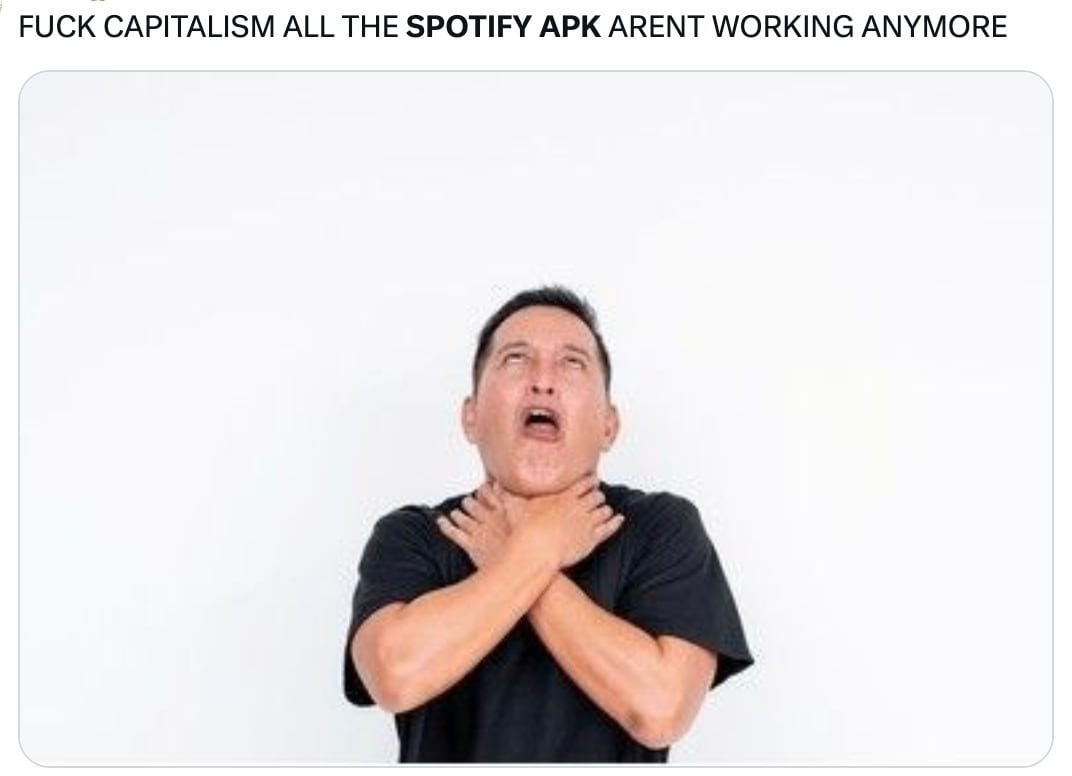 Usarios reaccionan a la caída de Spotify Premium APK con memes