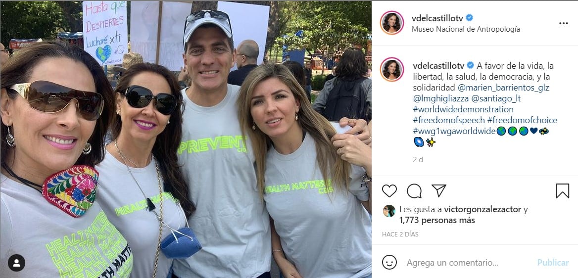 Publicación de Verónica del Castillo en Instagram