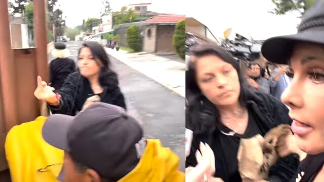 Olivia Collins y su hija llegando a la casa de Maribel Guardia