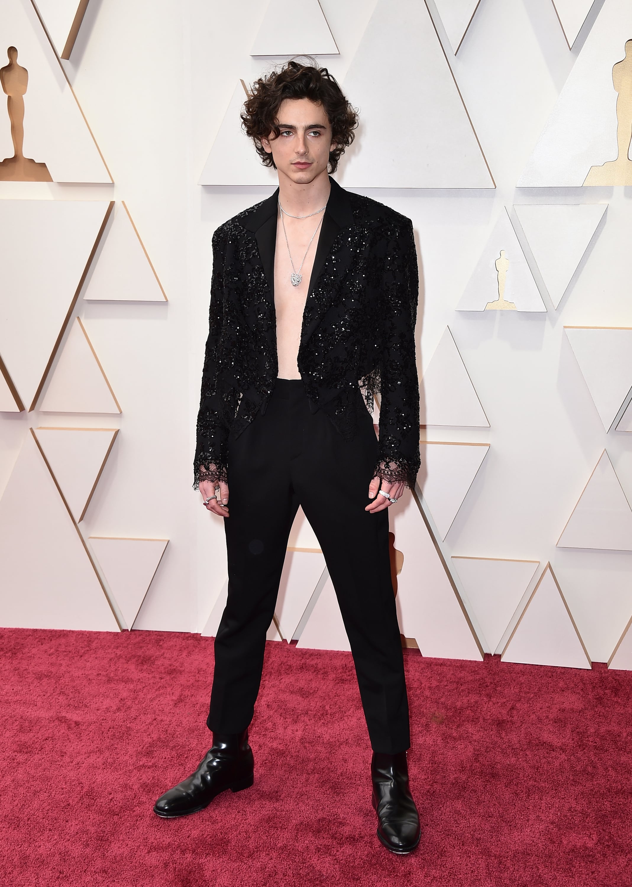 Timothée Chalamet en la Alfombra Roja de los Oscar 2022