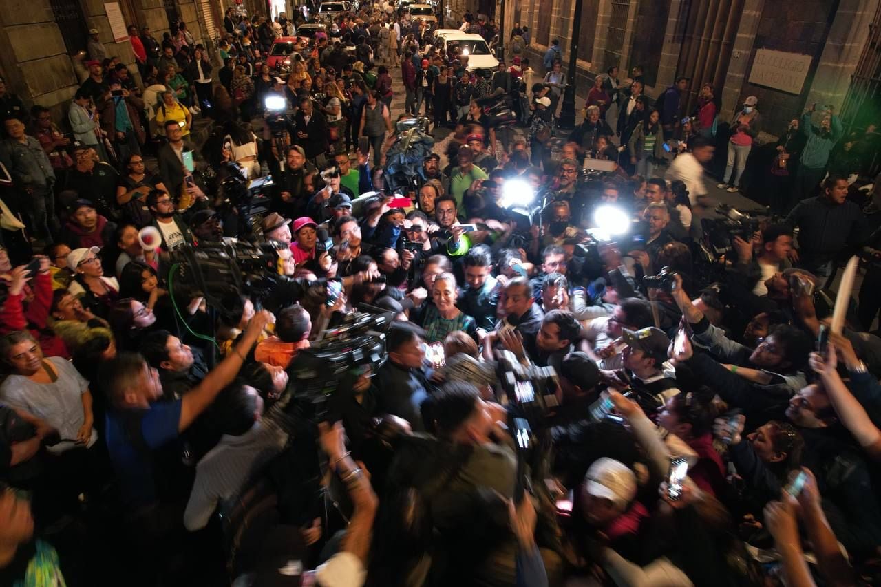 Llegada de Claudia Sheinbaum al restaurante El Mayor
