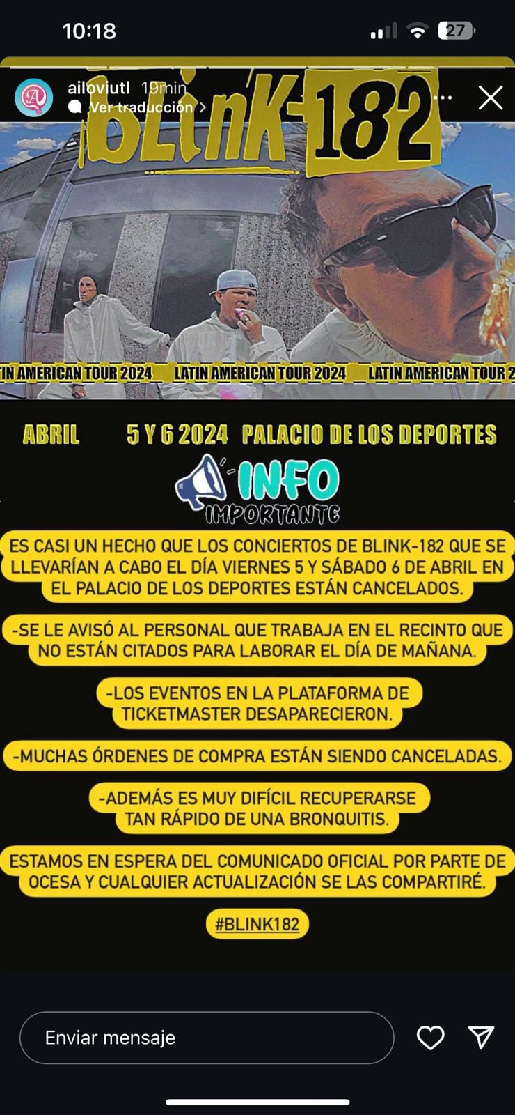 Rumores sobre Blink 182