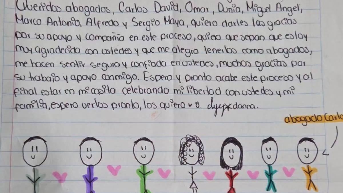 Danna Yanina sorprende con carta con dibujos