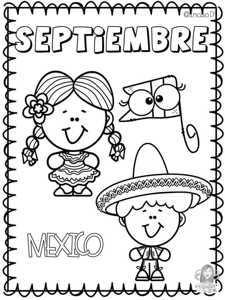 Portadas de septiembre para colorear