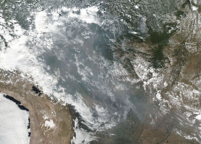 Incendios forestales en el Amazonas vistos desde un satélite por la NASA