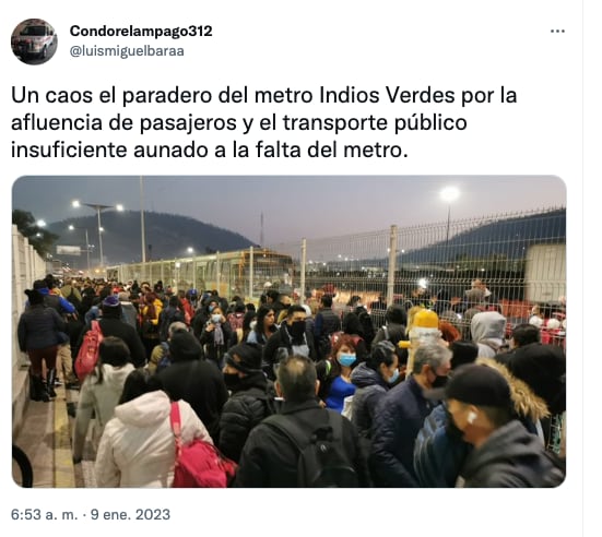 Caos en Indios Verdes por cierre del Metro CDMX