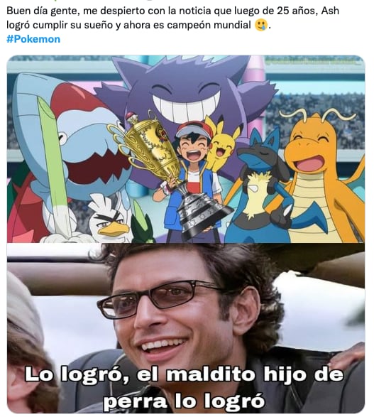 Festejan con memes que Ash Ketchum ganó un campeonato después de 25 años