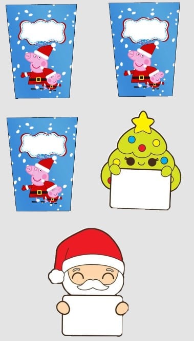 Etiquetas navideñas de Peppa Pig para imprimir