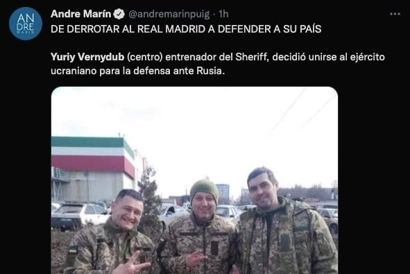 Yuriy Vernydub irá a la guerra por Ucrania