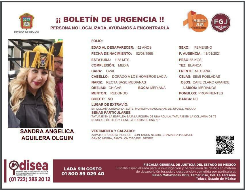 Ficha de búsqueda de Sandra