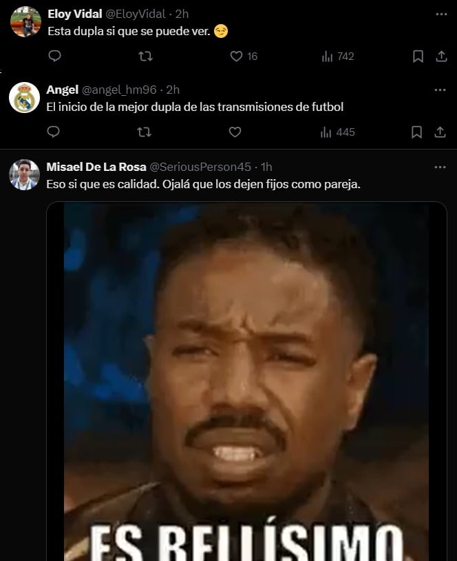 Usuarios reaccionan a dupla de narración Tapia-Del Bosque,