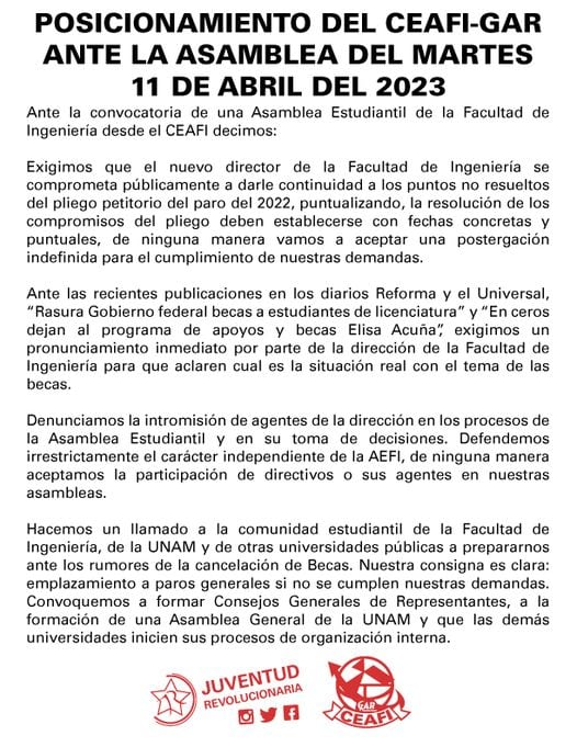 Paro en Facultad de Ingeniería de la UNAM: suspenden clases a nivel licenciatura hasta el viernes 21 de abril