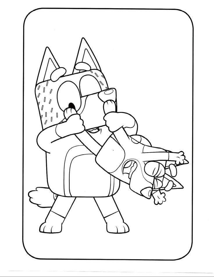 Dibujos del Día del Padre con Bandit y Bluey para colorear