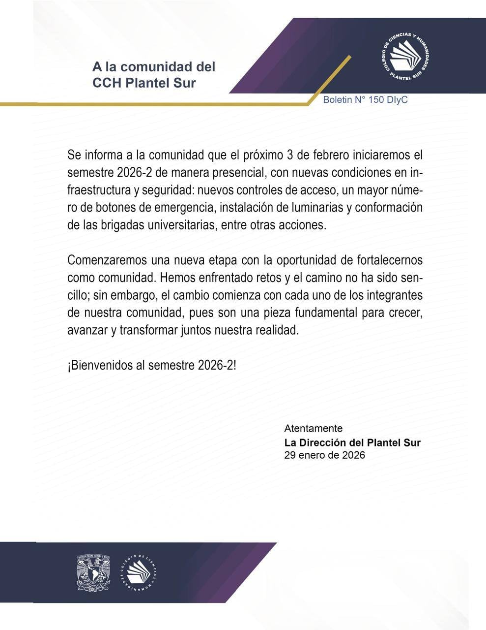 CCH Sur de la UNAM iniciará semestre presencial tras caso Lex Ashton