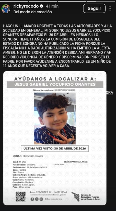 Ricky Yocupicio denunció inactividad de las autoridades