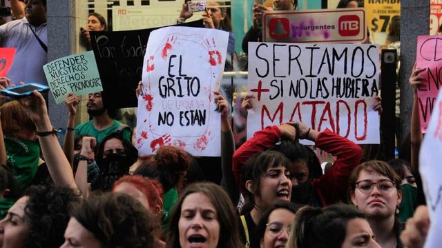 Marcha de mujeres en la Ciudad de México.