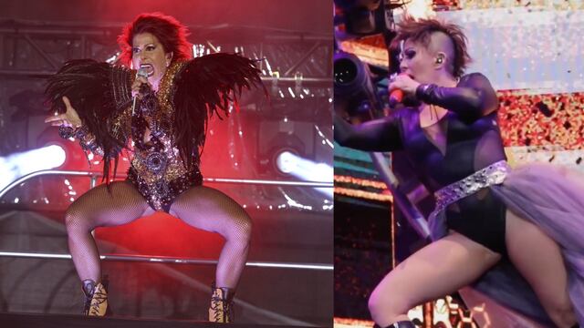 Alejandra Guzmán bailando en el escenario.