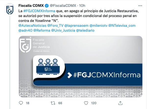 La FGJCDMX informa sobre la salida de Yosstop del penal de Santa Martha Acatitla