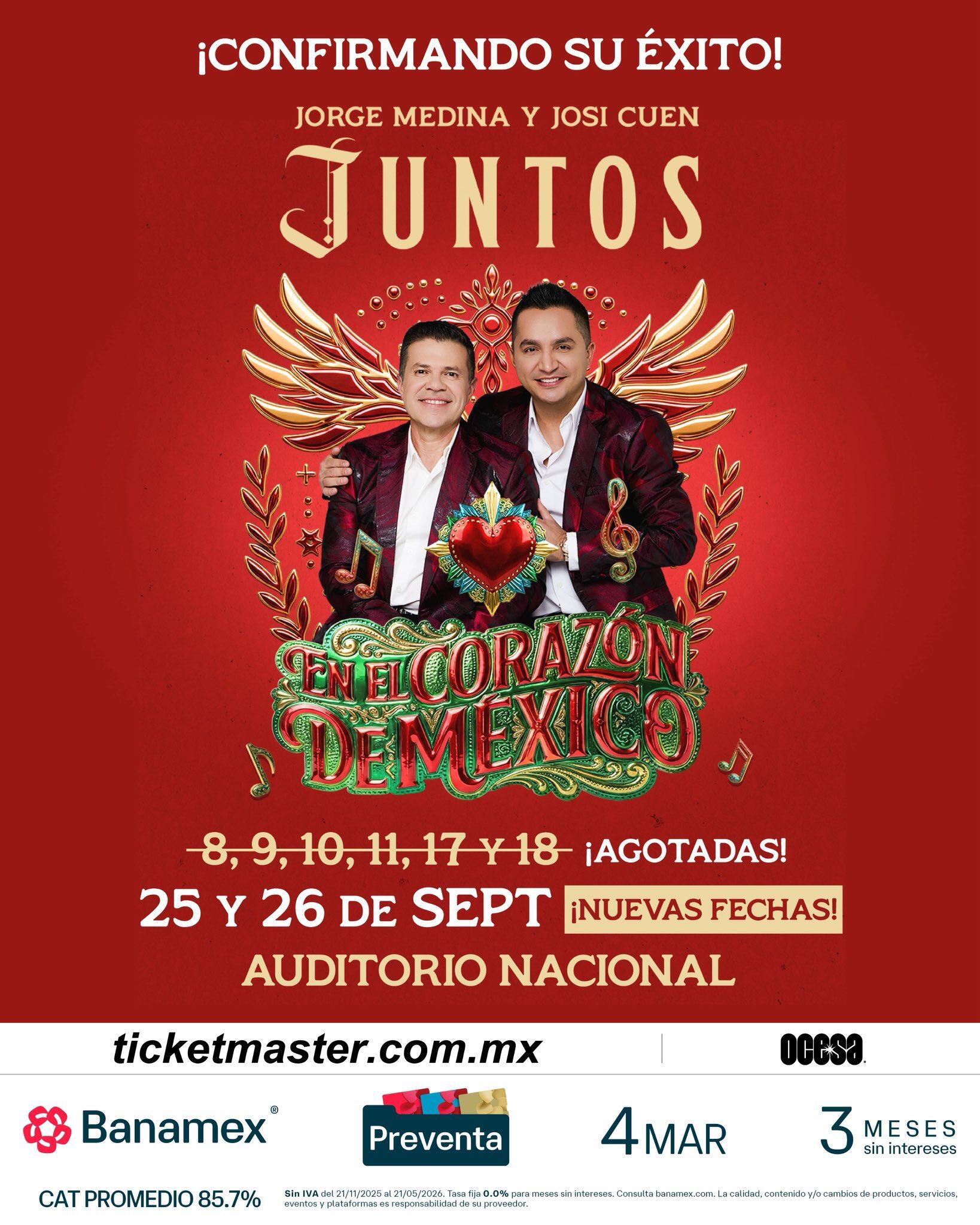 JUNTOS: Jorge Medina y Josi Cuen anuncian fechas en el Auditorio Nacional