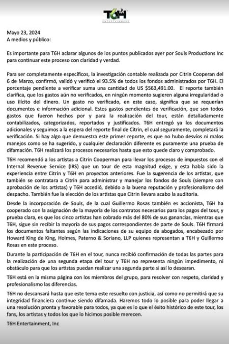 Guillermo Rosas sostiene su inocencia y contradice que haya “irregularidades significativas” en gira de RBD