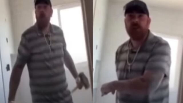 Albañil destruye baño