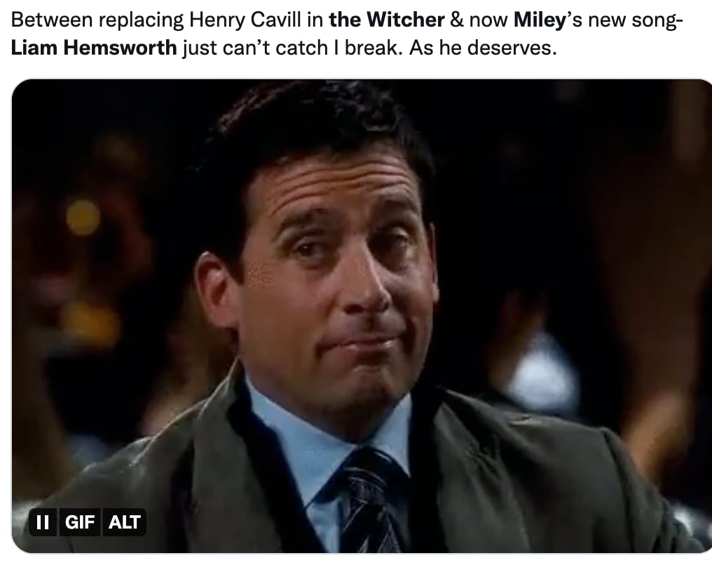Usuarios aseguran que no verán The Witcher con Liam Hemsworth por la situación de Miley Cyrus