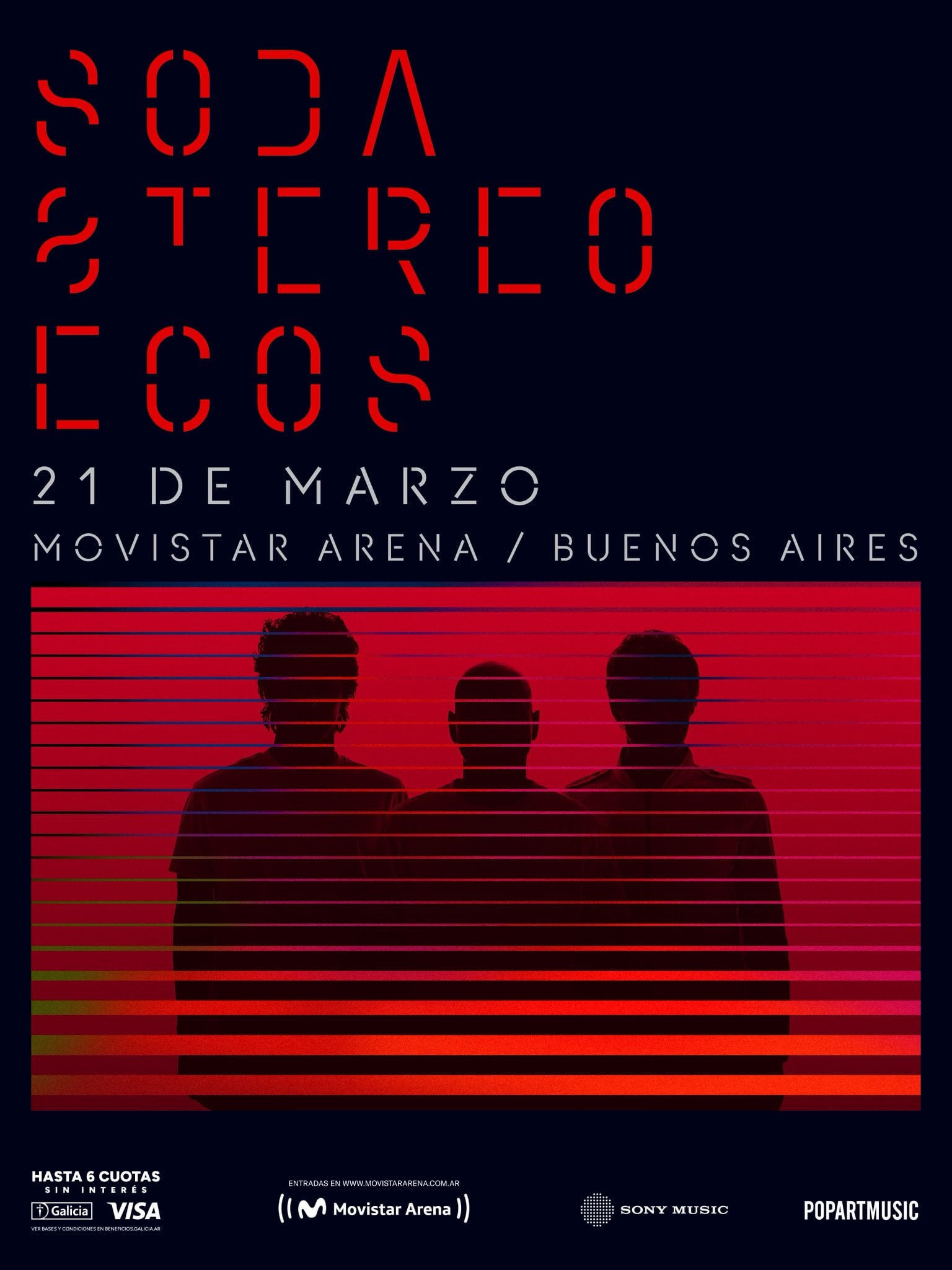 Concierto de Soda Stereo con Gustavo Cerati, Charly Alberti y Zeta Bosio