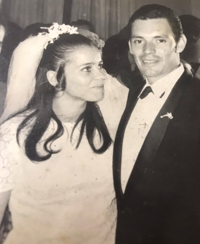 Esposos el día de su boda