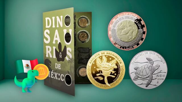Monedas de dinosaurios de México ya la venta